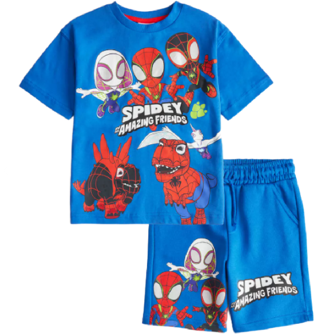 Spiderman | Blue T-Shirt & Shorts Set | Little Gecko