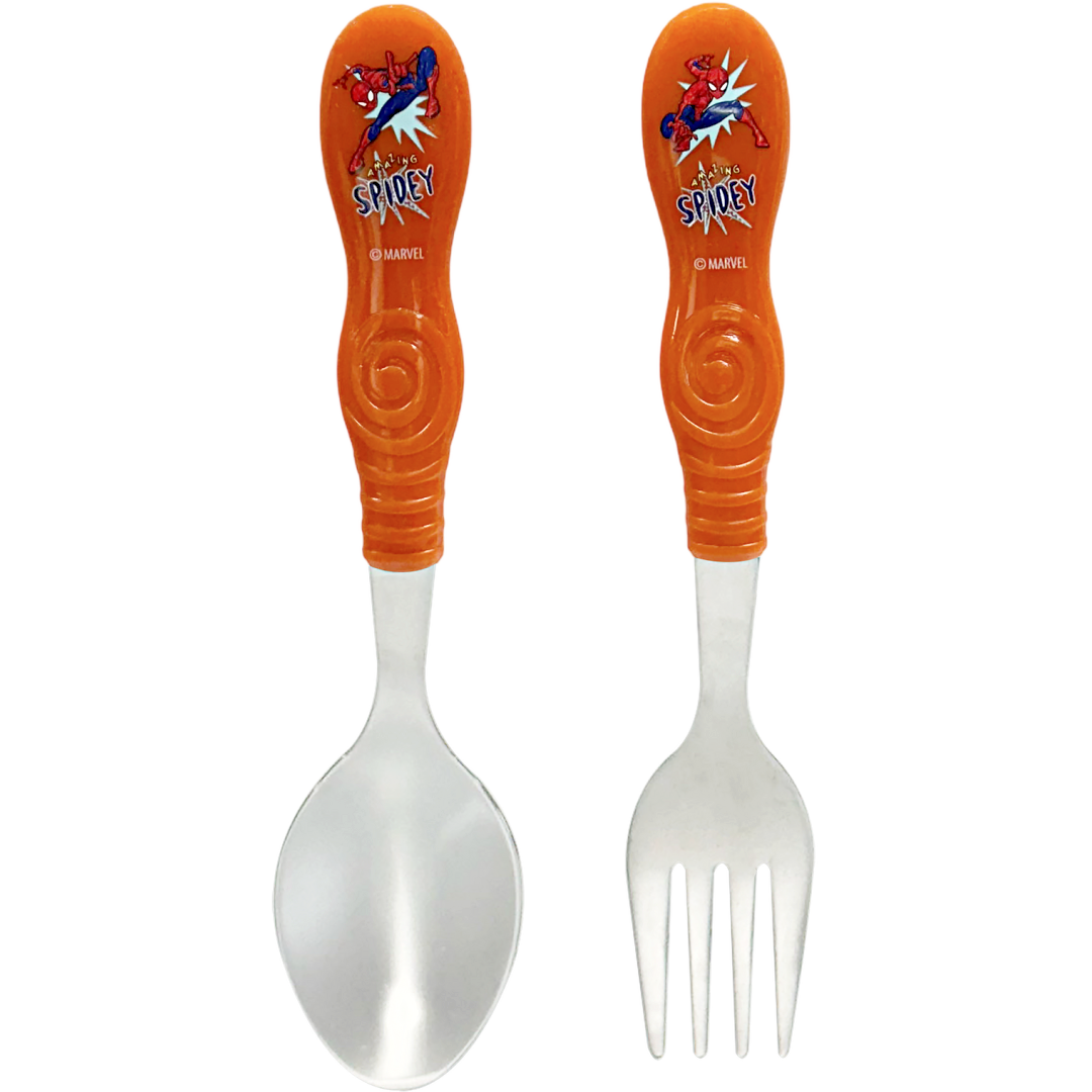 Spiderman | 2pc Orange Cutlery Set | Little Gecko