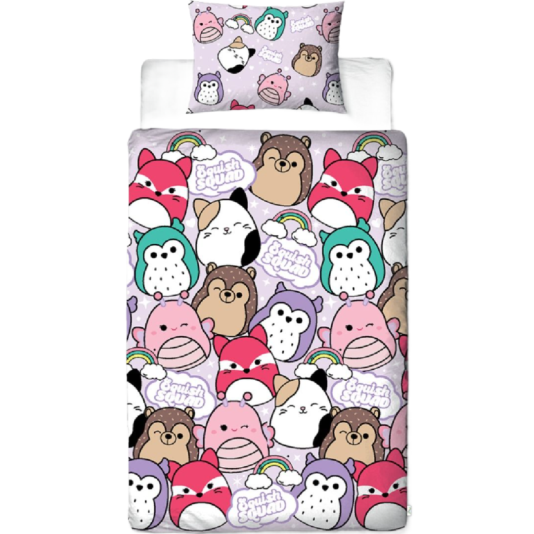 Squishmallows | Bright Single Bed Quilt Cover Set | Little Gecko