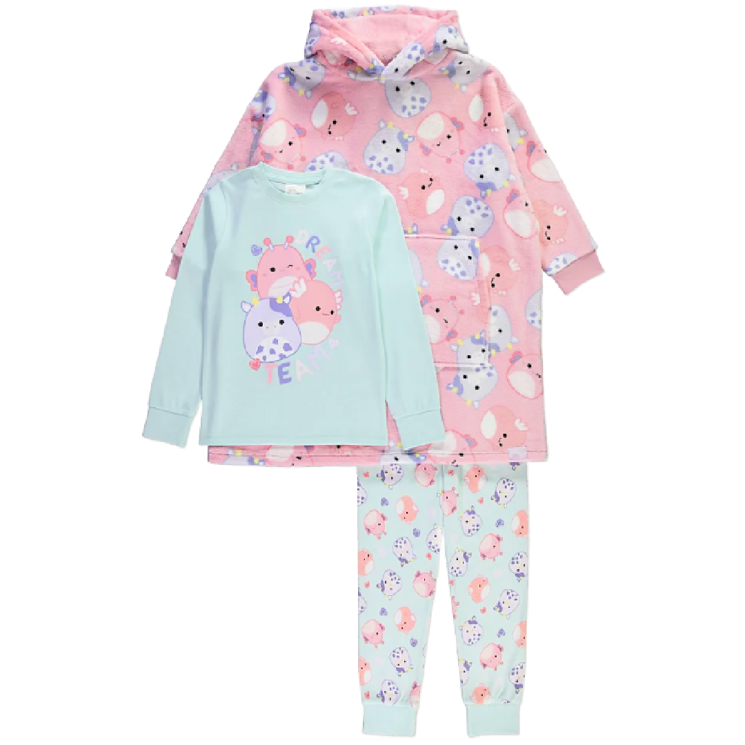 Squishmallows | Long Pyjamas & Snuggle Hoodie Set | Little Gecko
