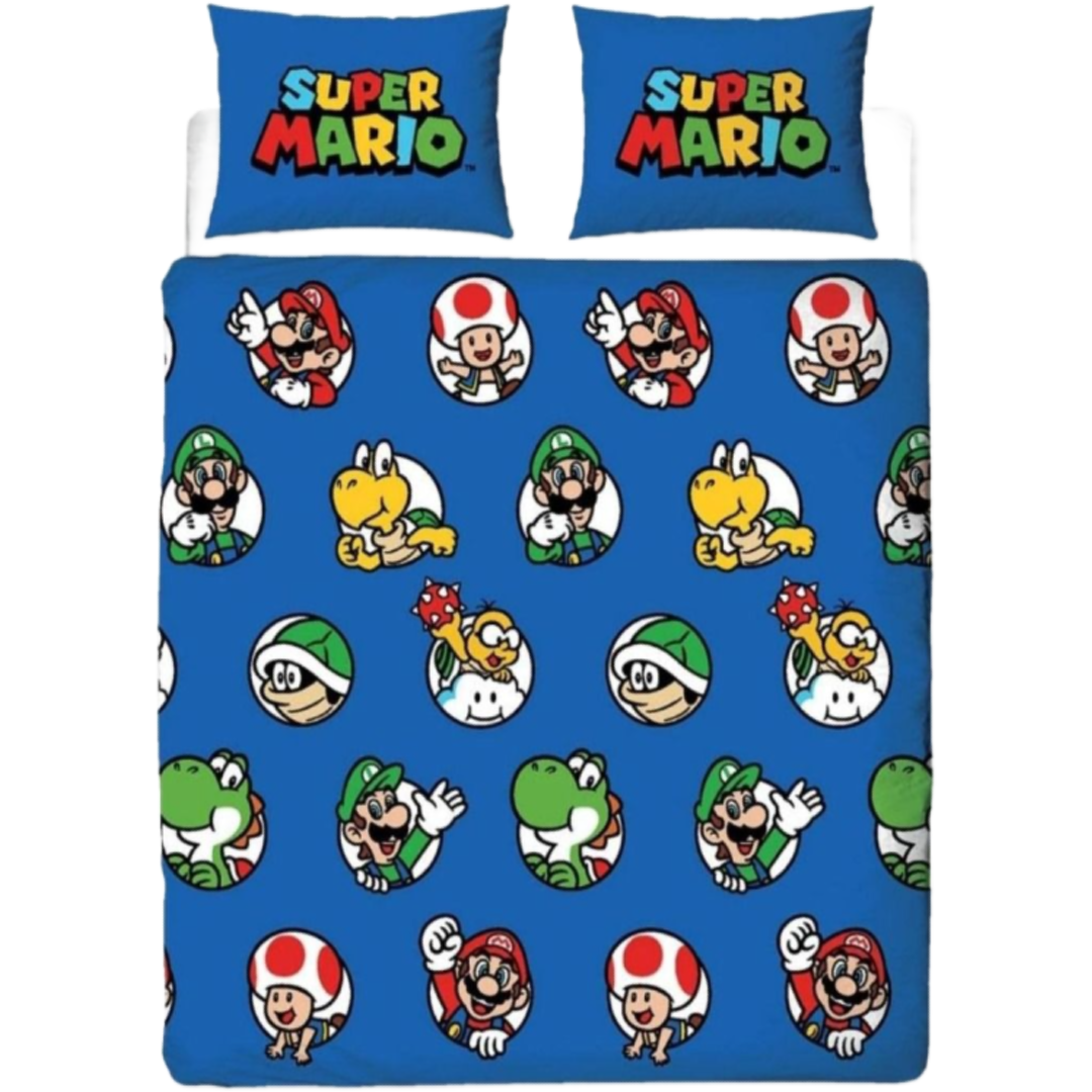 Super Mario | Continue Double/Queen Bed Quilt Cover Set | Little Gecko