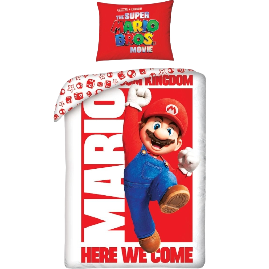 Super Mario | Here We Come Single Bed Quilt Cover Set | Little Gecko
