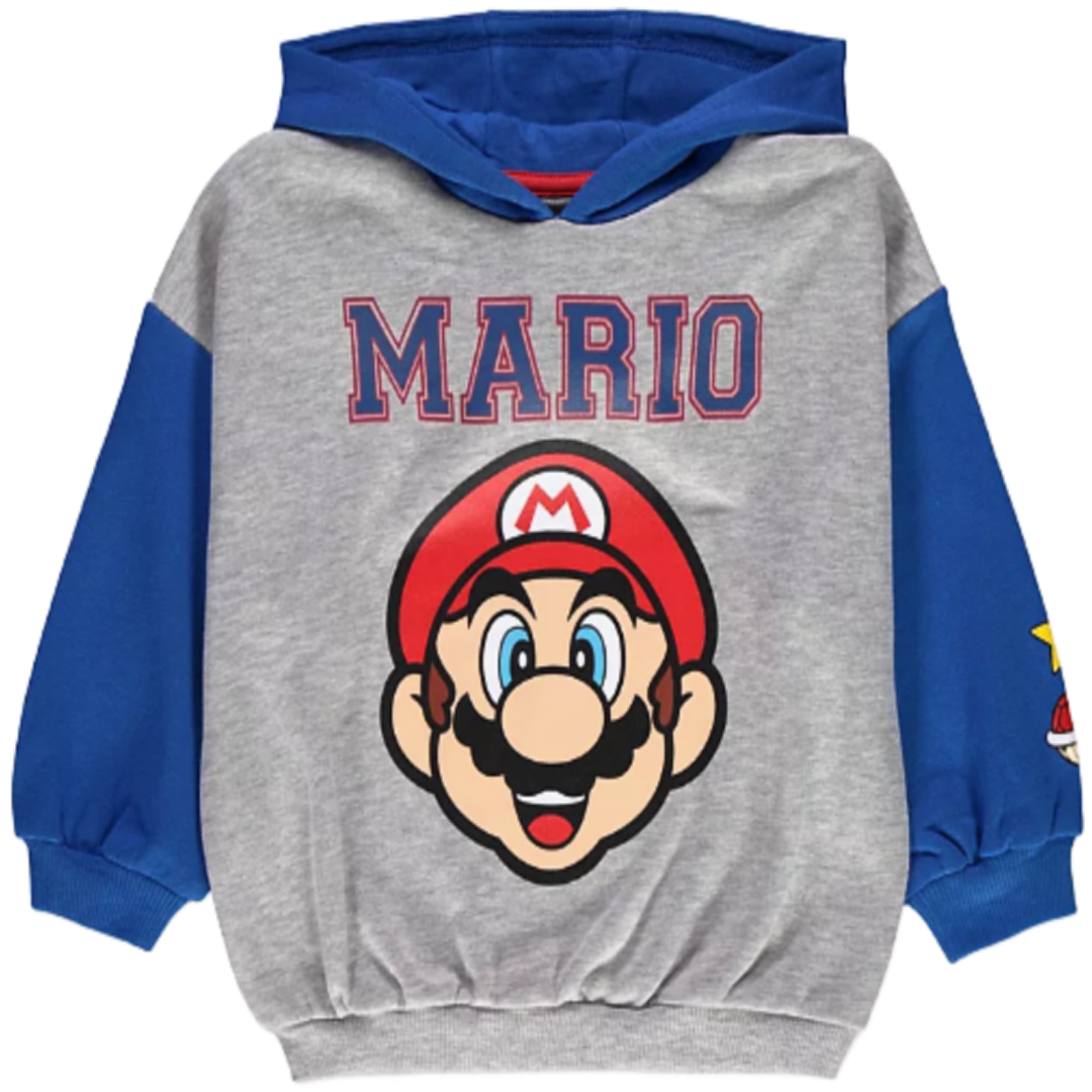 Super Mario | Blue/Grey Hoodie | Little Gecko