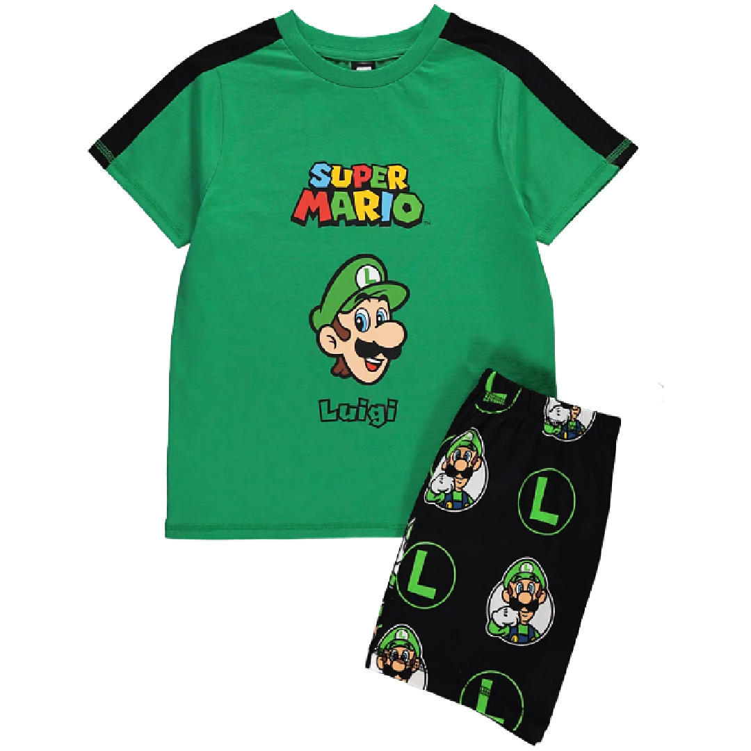Super Mario | Luigi Shortie Pyjamas | Little Gecko