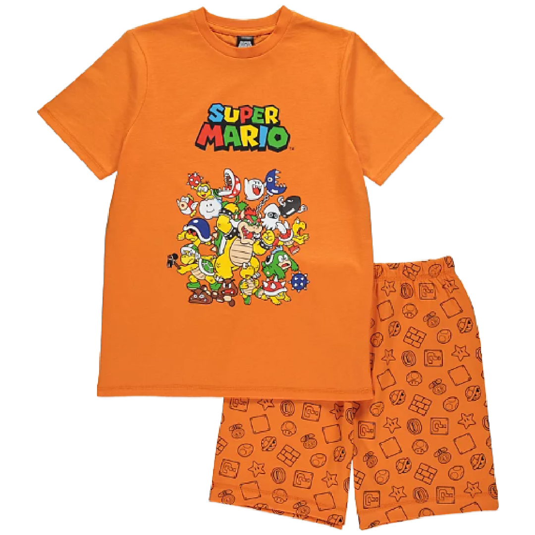 SUPER MARIO Orange Shortie Pyjama Set