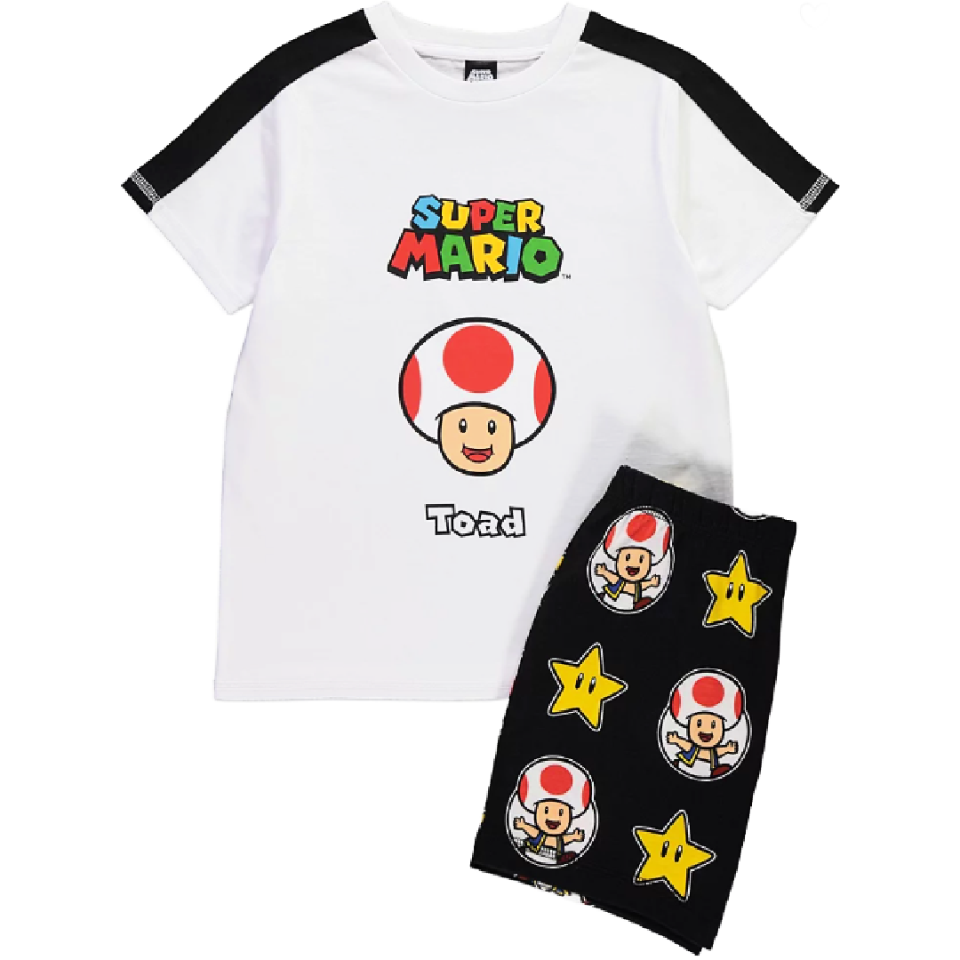 Super Mario | Toad Shortie Pyjamas | Little Gecko