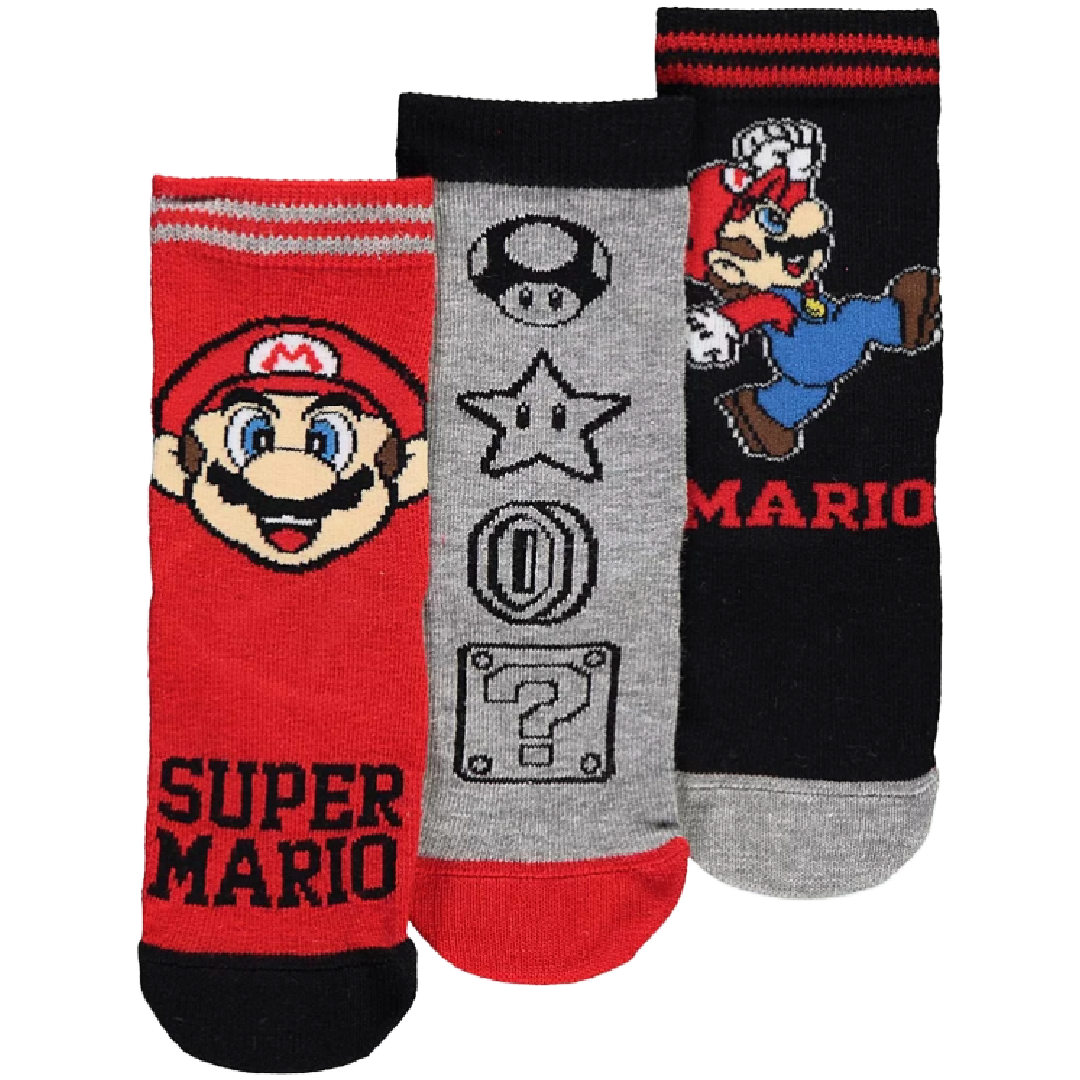 Super Mario | 3pk Socks | Little Gecko