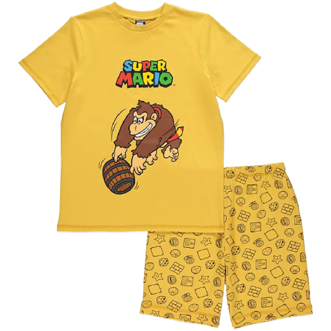 SUPER MARIO Yellow Donkey Kong Pyjama Set