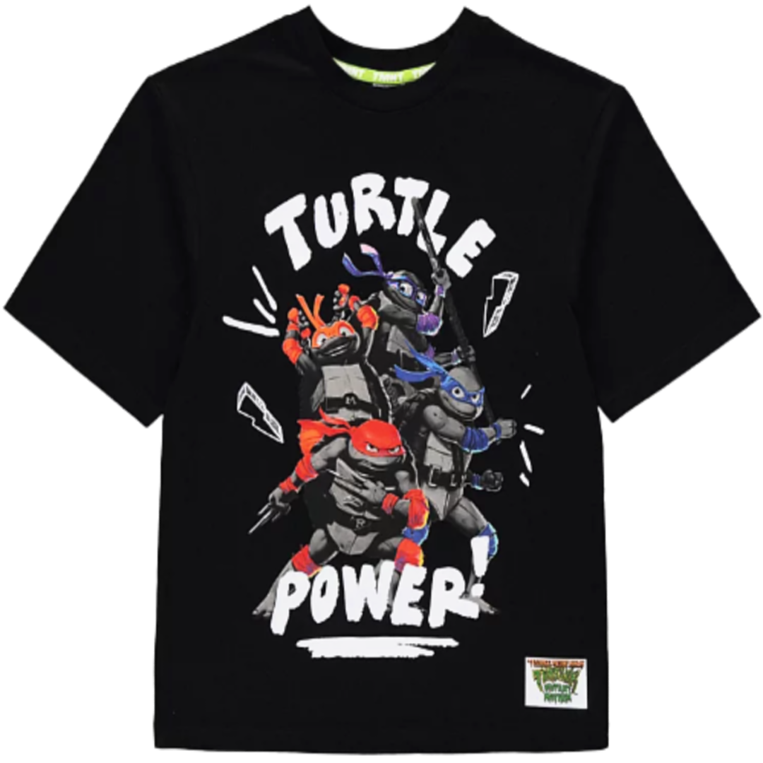 Teenage Mutant Ninja Turtles | Black T-Shirt | Little Gecko