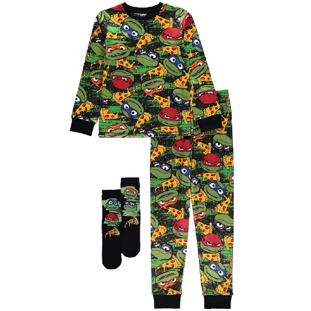 Teenage Mutant Ninja Turtles | Long Pyjamas & Socks Set | Little Gecko