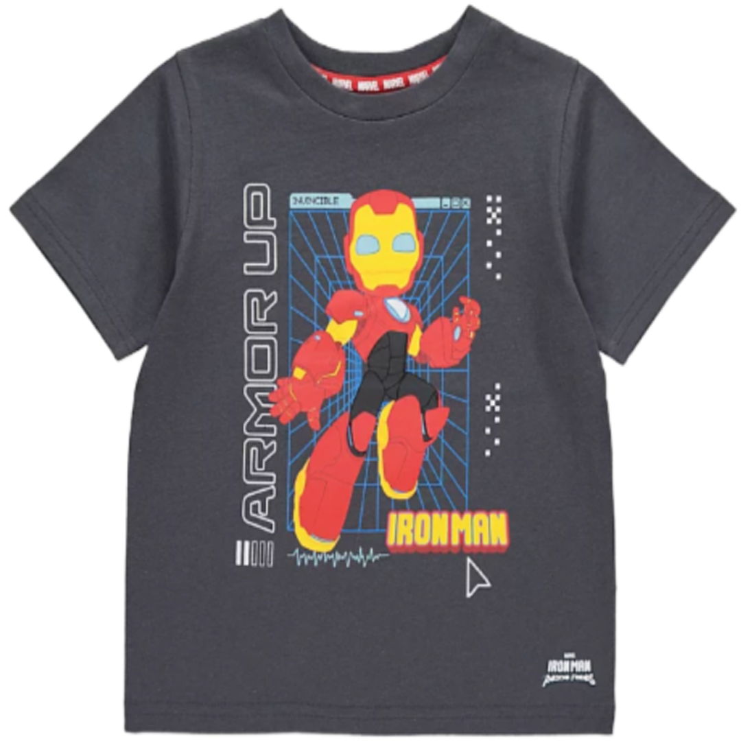 The Avengers | Charcoal Iron Man T-Shirt | Little Gecko