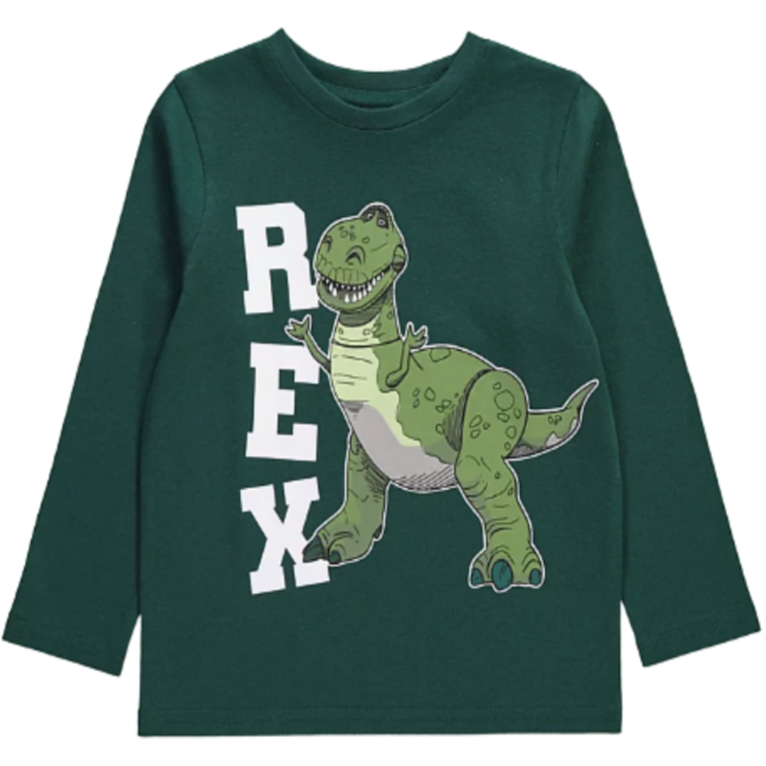 Toy Story | Rex Green Long Sleeve T-Shirt | Little Gecko