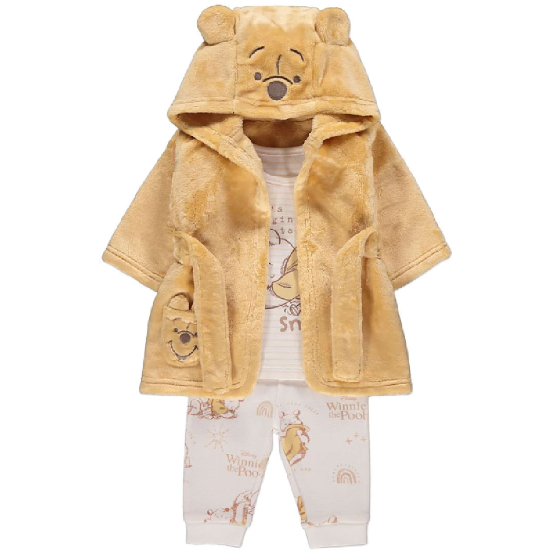 Winnie The Pooh | Pyjamas & Yellow Dressing Gown Set | Little Gecko