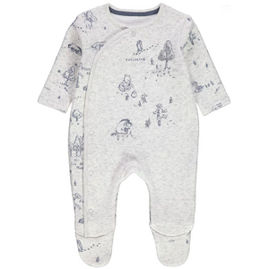Winnie The Pooh | Grey Off Exploring Sleepsuit | Little Gecko