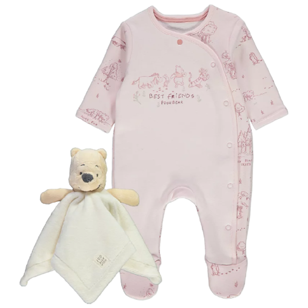 Winnie The Pooh | Pink Sleepsuit & Comforter Set | Little Gecko