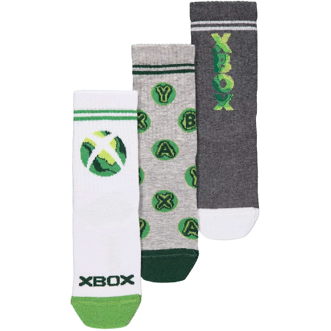 Xbox | 3pk Ribbed Socks | Little Gecko