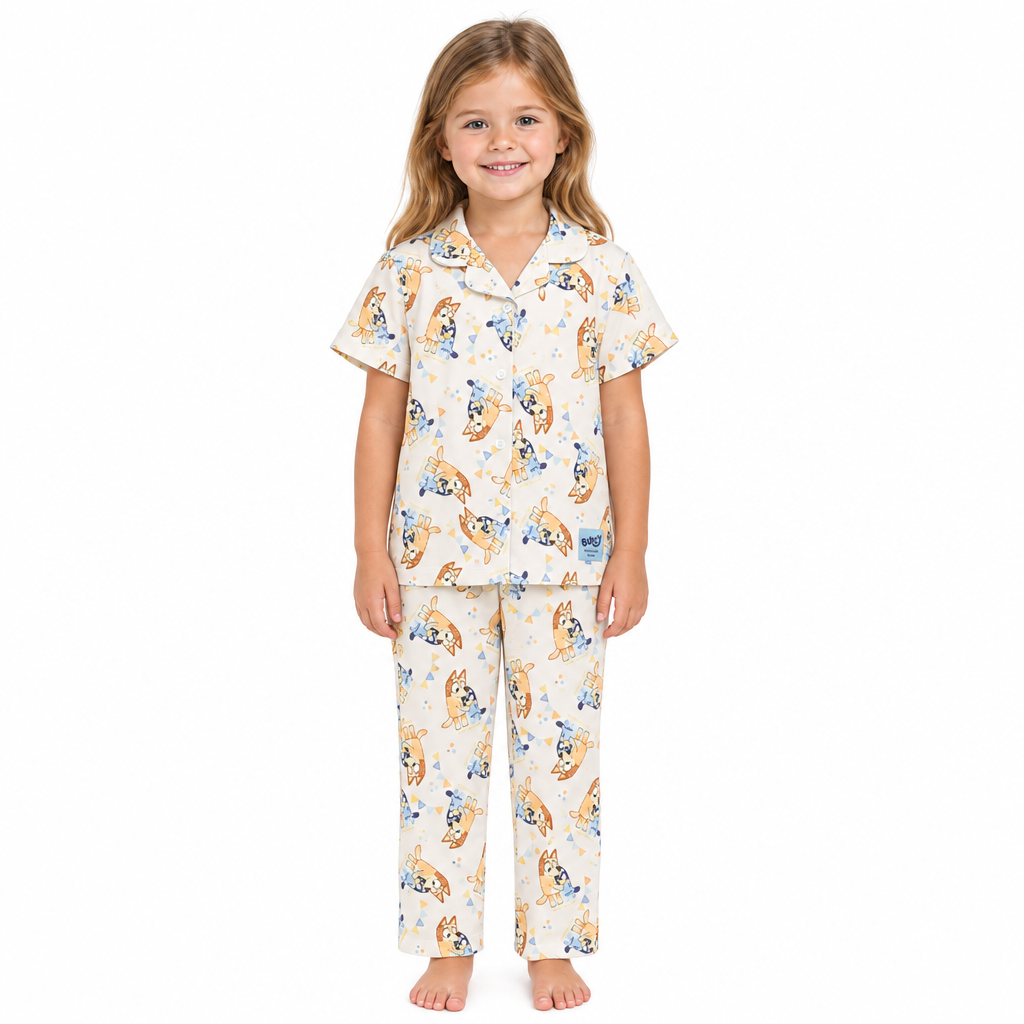 BLUEY Cream Button Up Pyjama Set