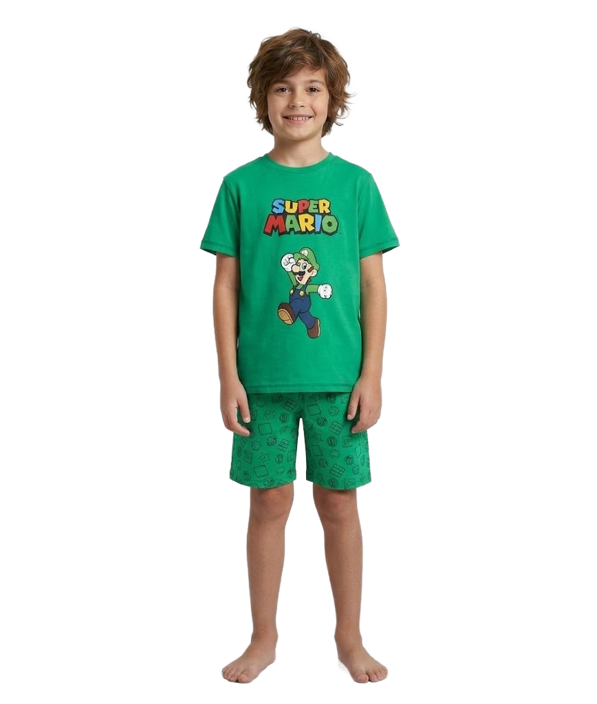 SUPER MARIO Green Luigi Shortie Pyjama Set