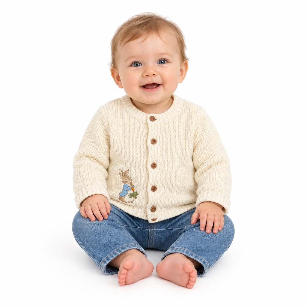 PETER RABBIT Cream Knitted Cardigan