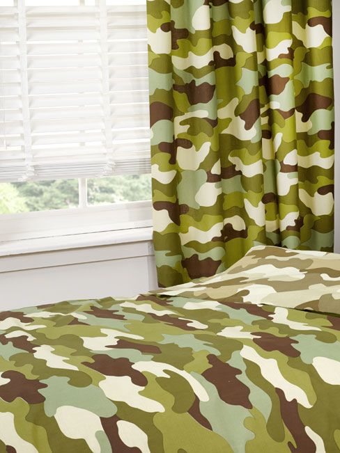 ARMY CAMOUFLAGE Ready-Made Lined Curtains