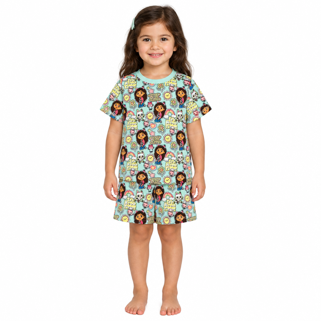 GABBY'S DOLLHOUSE Mint Shortie Pyjama Set