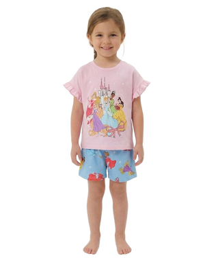 DISNEY PRINCESS Pink Frill Sleeve Shortie Pyjama Set