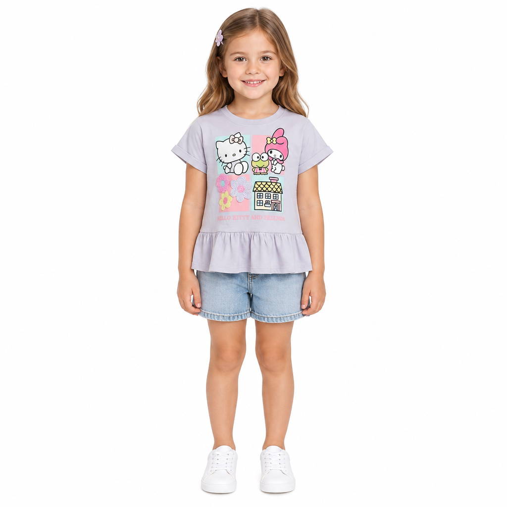 HELLO KITTY Frill Hem T-Shirt