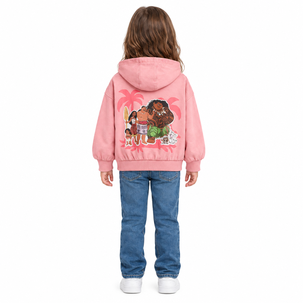 MOANA Peach Hooded Zip Up Jacket