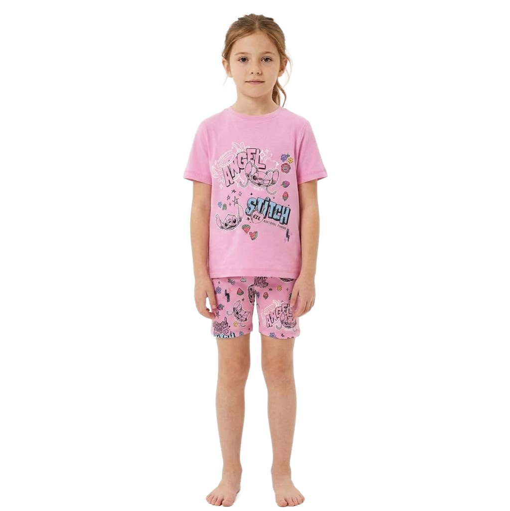 LILO & STITCH Pink Shortie Pyjama Set