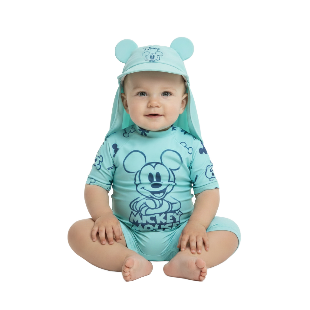 MICKEY MOUSE Blue Sunsuit & Hat Set