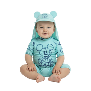 MICKEY MOUSE Blue Sunsuit & Hat Set