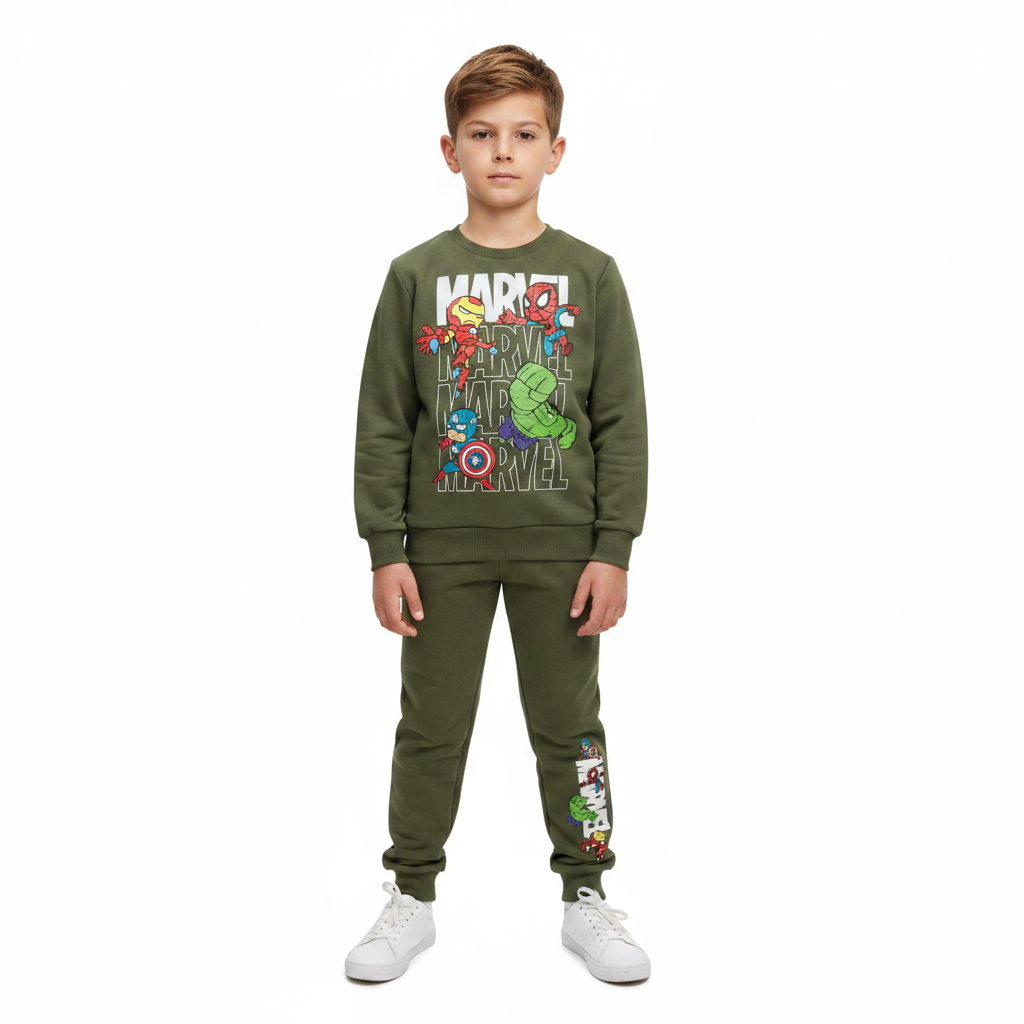 MARVEL COMICS Khaki Sweatshirt & Trackpants Set