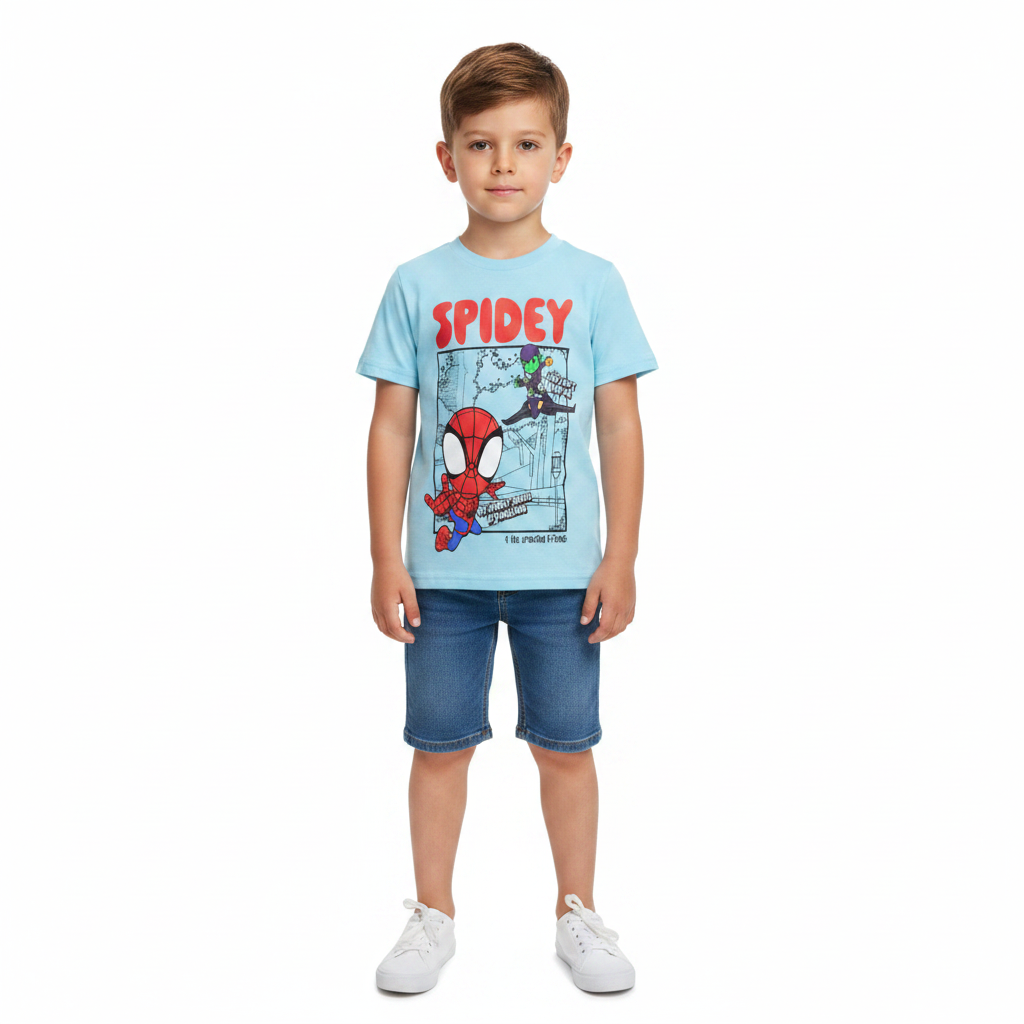 Spiderman | Light Blue T-Shirt | Little Gecko