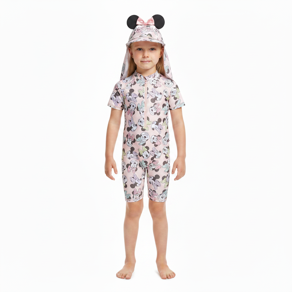 MINNIE MOUSE Pink Sunsuit & Hat Set