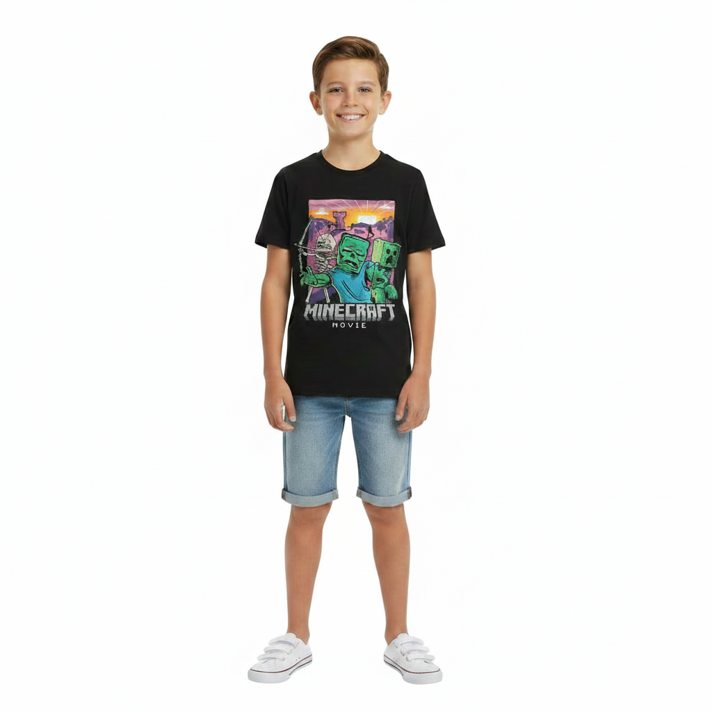 Minecraft | Black T-Shirt | Little Gecko