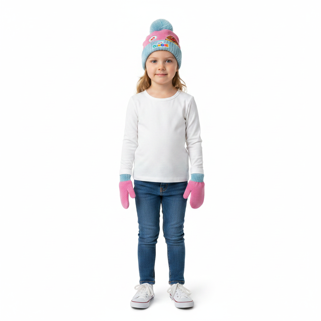 HEY DUGGEE Pink Beanie & Gloves Set