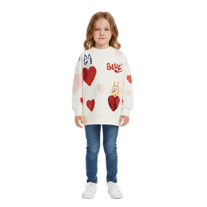 BLUEY Cream Heart Sweatshirt