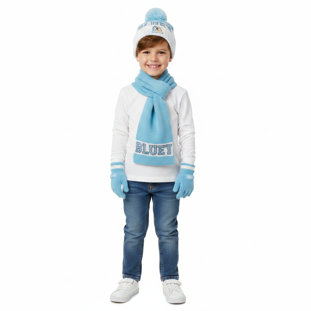 BLUEY Beanie, Scarf & Gloves Set