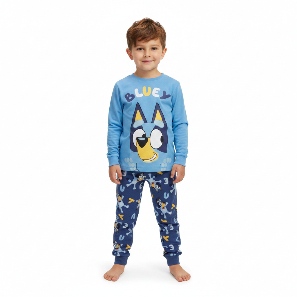 BLUEY Blue Dressing Gown & Pyjama Set