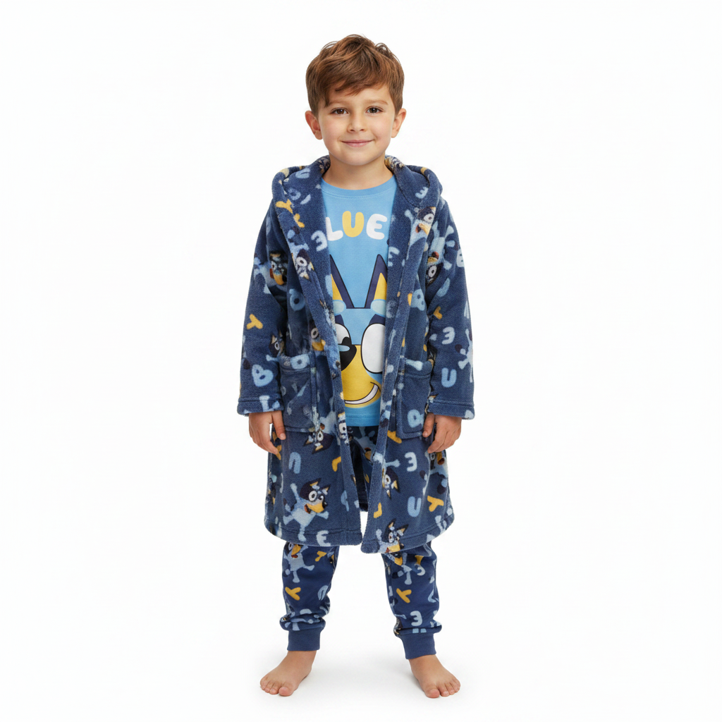 BLUEY Blue Dressing Gown & Pyjama Set