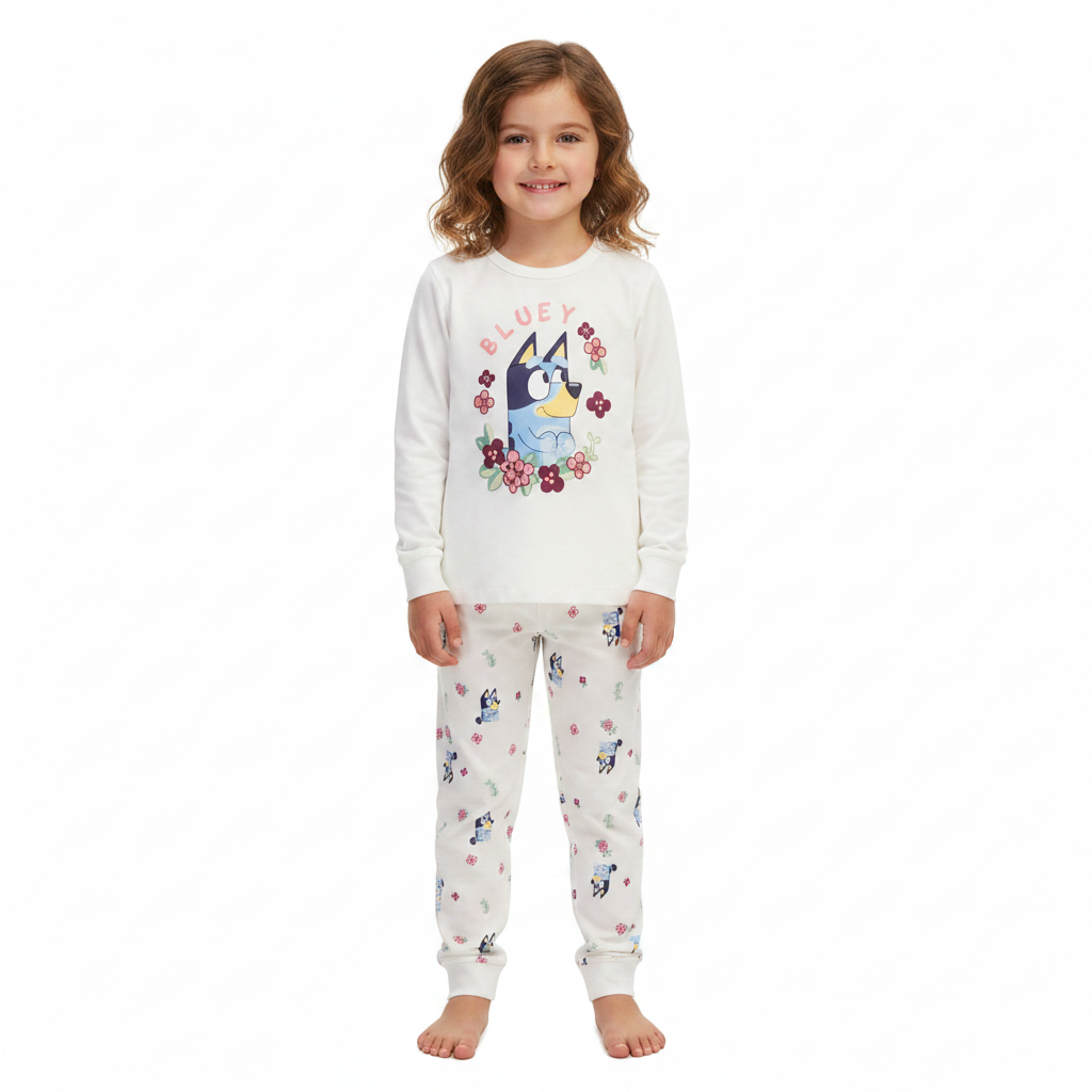 BLUEY Pink Dressing Gown & Pyjama Set