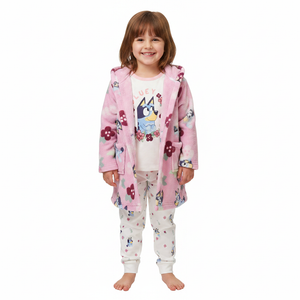 BLUEY Pink Dressing Gown & Pyjama Set