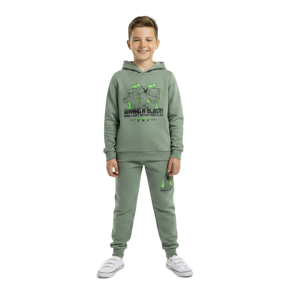 MINECRAFT Green Hooded Sweatshirt & Trackpants Set