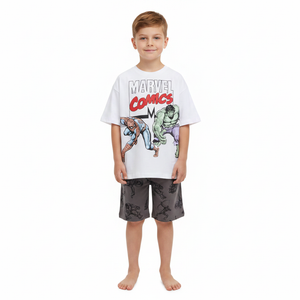 MARVEL COMICS White/Charcoal Pyjama Set