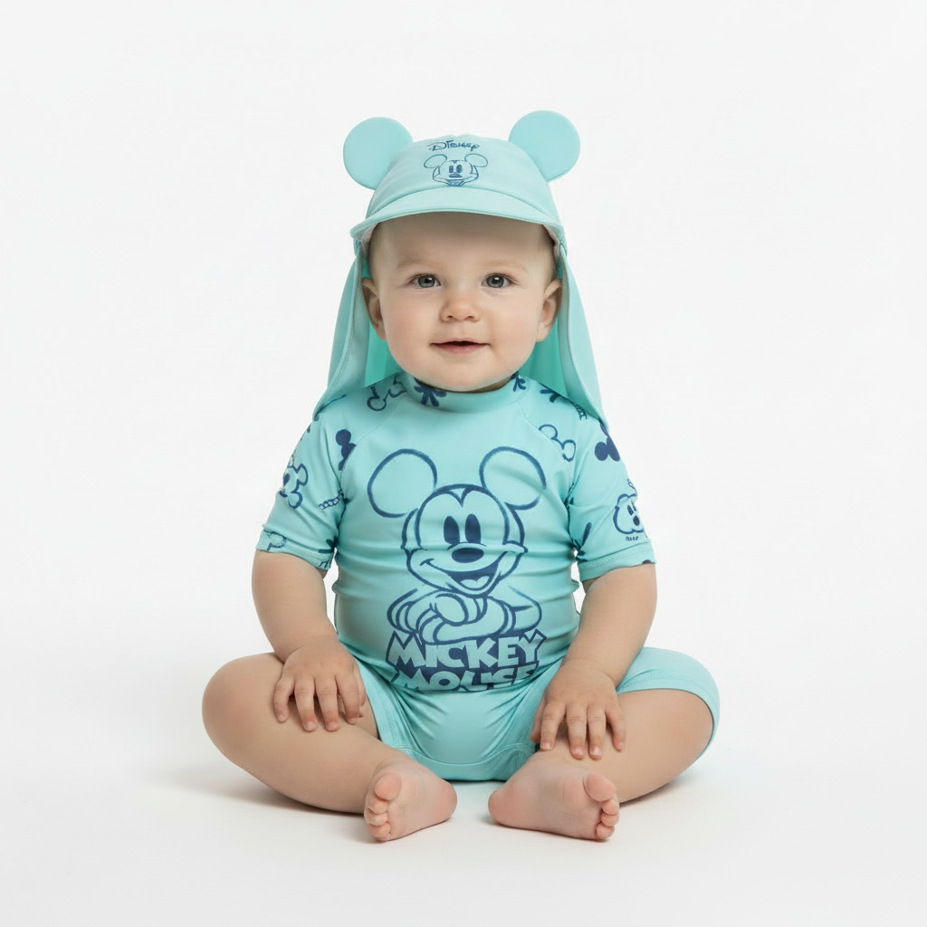 MICKEY MOUSE Blue Sunsuit & Hat Set