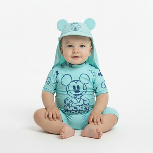 MICKEY MOUSE Blue Sunsuit & Hat Set
