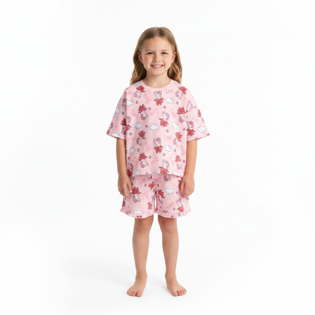 Peppa Pig | Pink Shortie Pyjamas | Little Gecko