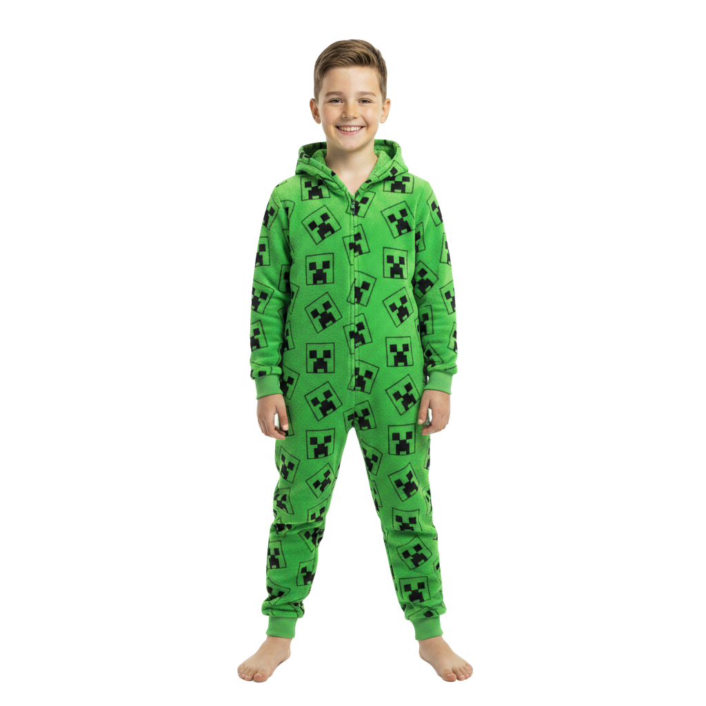 Minecraft | Green Creeper Fleece All-In-One | Little Gecko