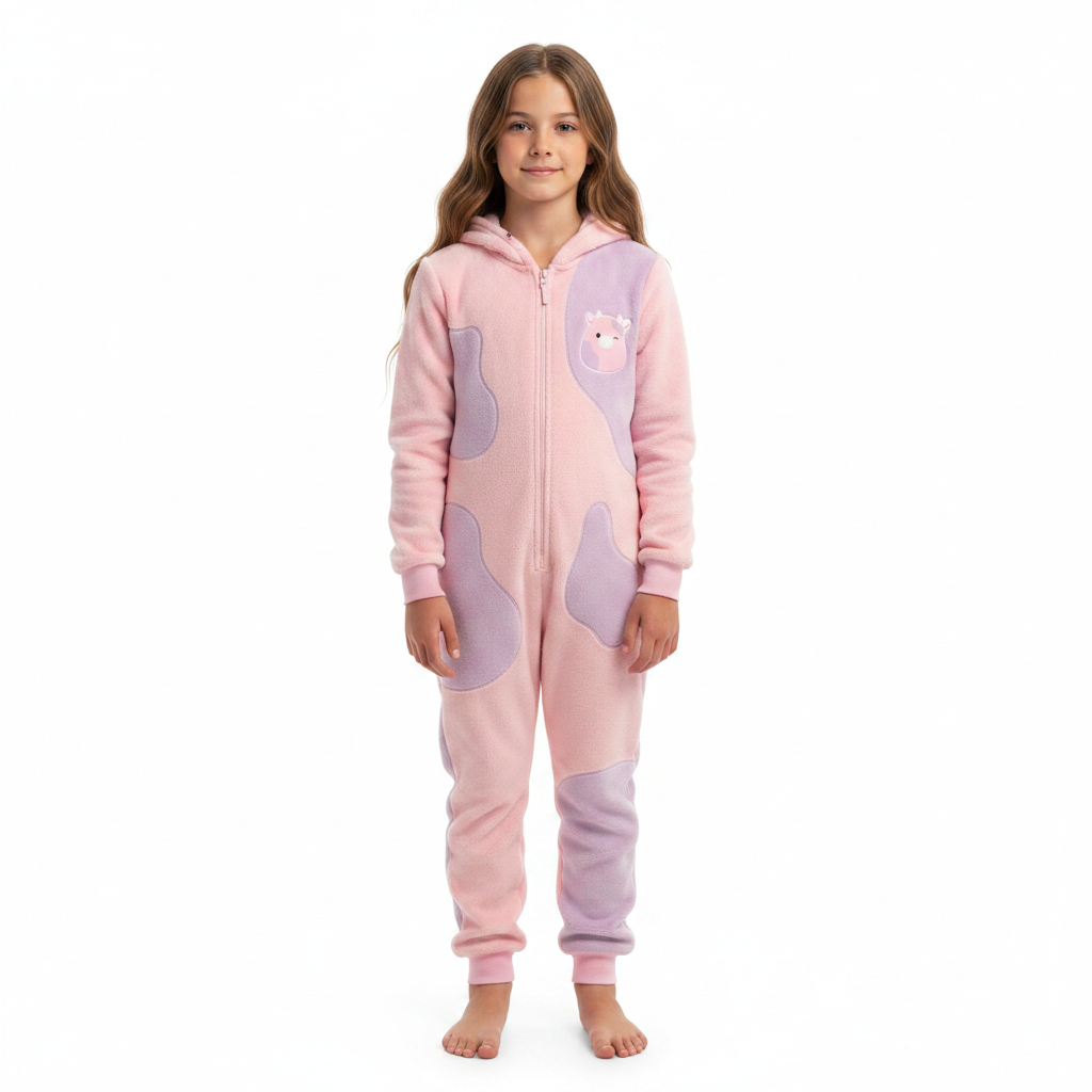 SQUISHMALLOWS Pink Fleece All-In-One