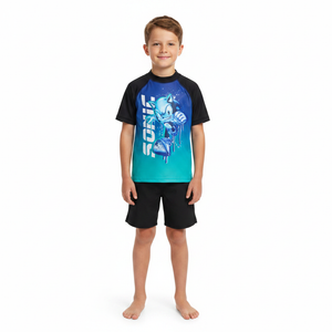 SONIC THE HEDGEHOG Black Rashie Swim Top